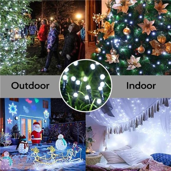 Solar Christmas Lights Outdoor 400 LED String Lights 8 Modes Waterproof Fairy - Picture 5 of 7